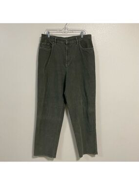 L.L. Bean Corduroy High Rise Straight leg Pants Moss Green Size 18 M/Tall
